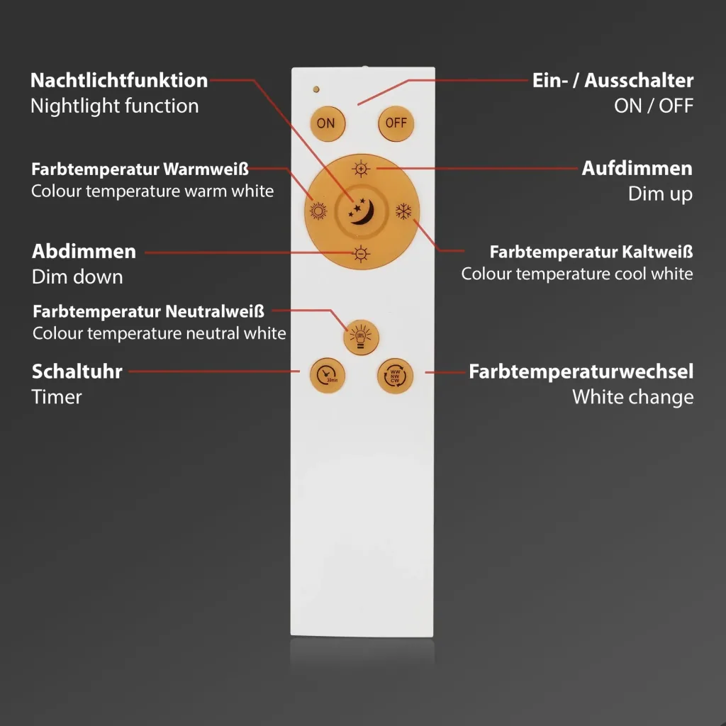 Ultraflaches LED Panel, viereckig, 59,5 cm, CCT, 36 Watt, weiß