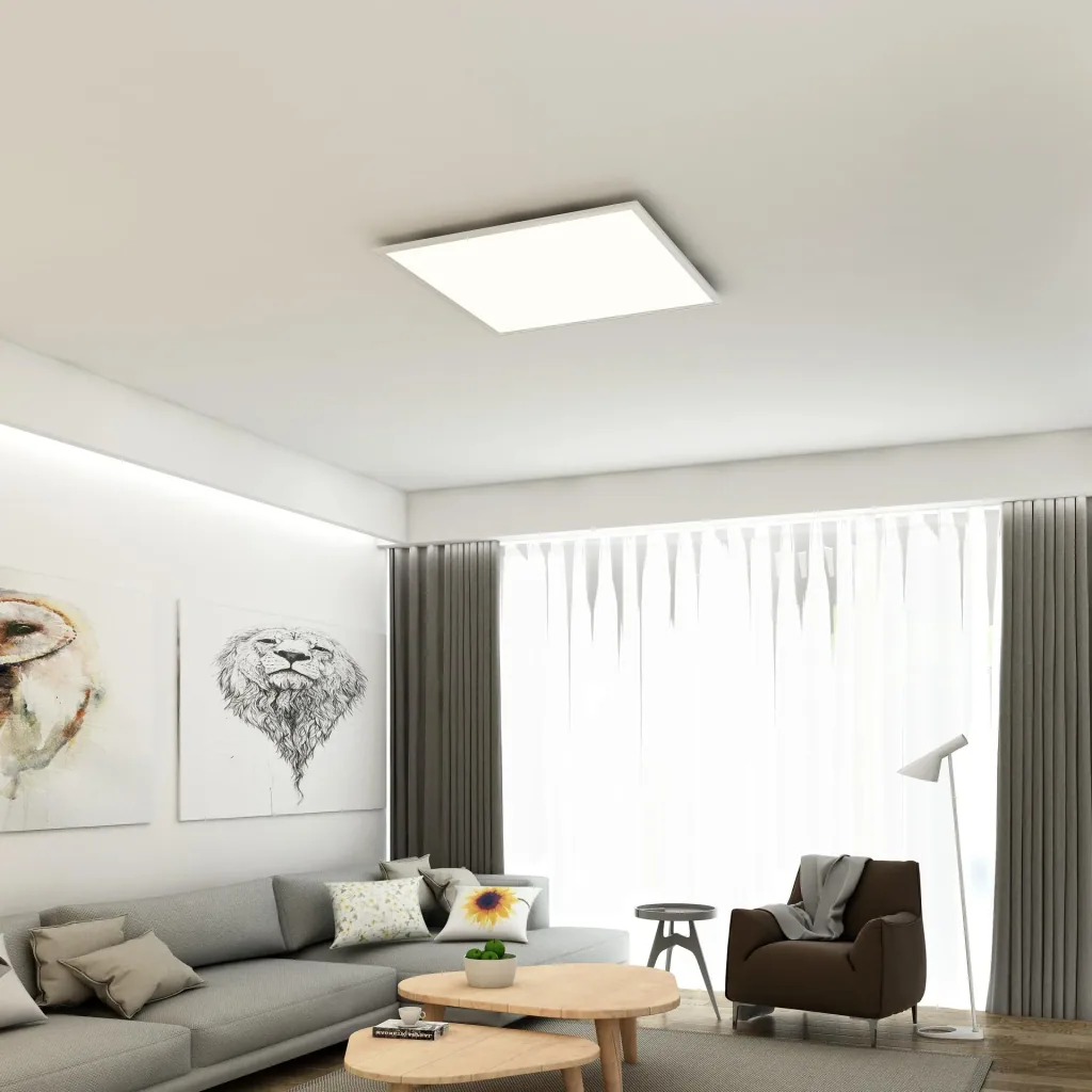 Ultraflaches LED Panel, viereckig, 59,5 cm, CCT, 36 Watt, weiß