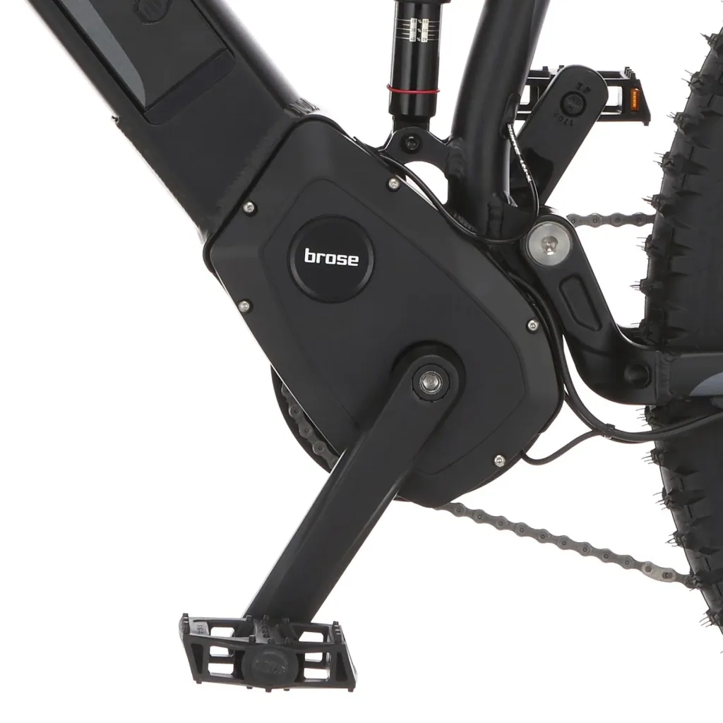 Unisex E-Bike MTB Fully, 27,5 Zoll, Rahmenhöhe 44cm, 12-Gang Kettenschaltung, schwarz matt, MONTIS 6.0i