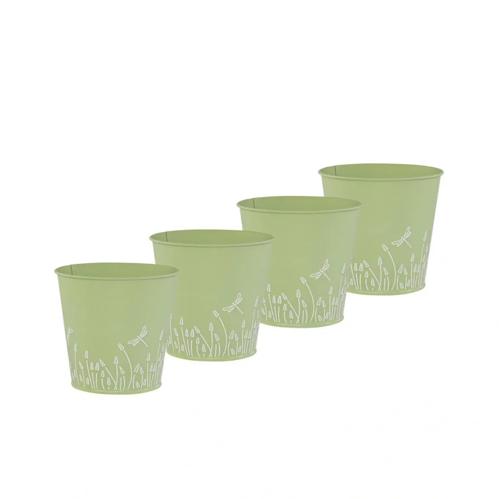 Gugus Übertopf aus Metall in Mint Grün 4er Set