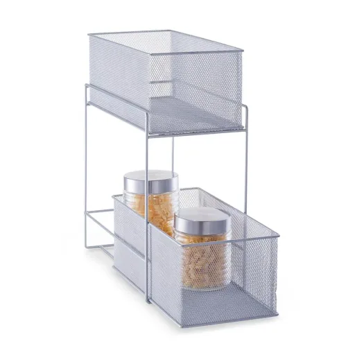 Etagenregal mit 2 Körben, Mesh
