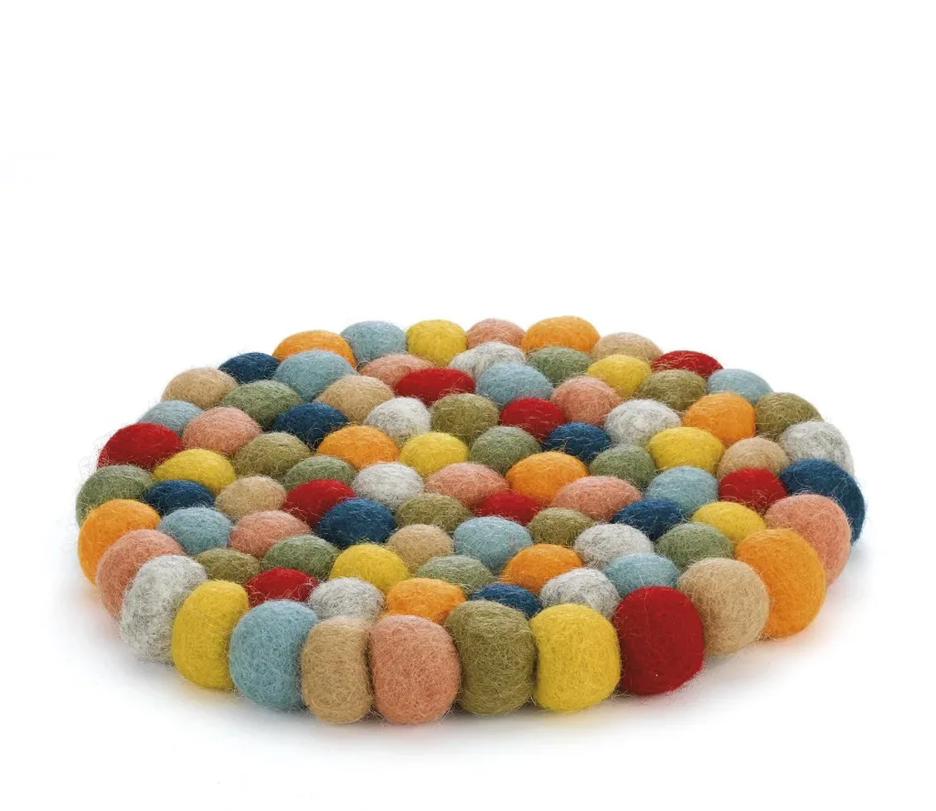Untersetzer LANA COLORE rund Ø 21 x 3 cm Farbe bunt aus Filz