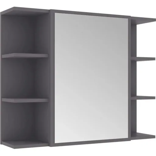 Badspiegelschrank 80x20,5x64 cm Spanplatte grau