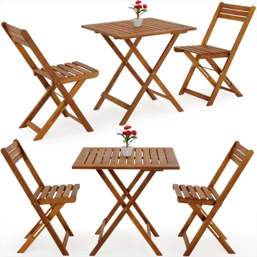 Balkonset aus Akazienholz 3-teilig.