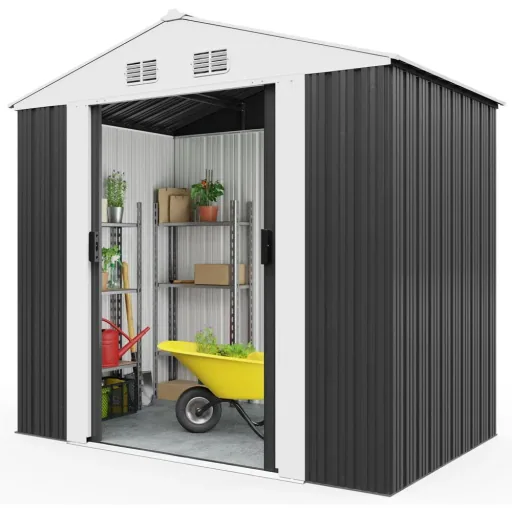 Gartenhaus anthrazit Metall 210x132x186cm