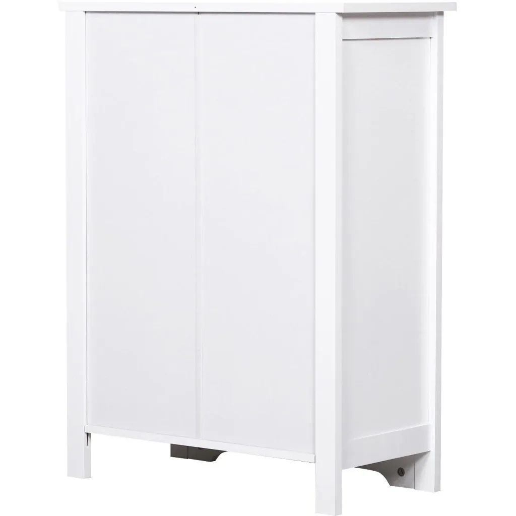 Kommode Badezimmerschrank Badschrank Badregal Standschrank 3 verstellbare Regale Holz Weiß 60 x 30 x 80 cm