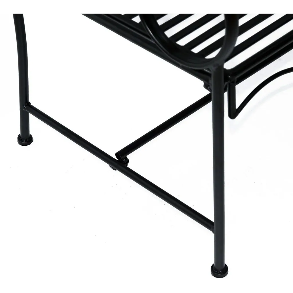 Gartenbank Sitzbank Gartenmöbel 2-Sitzer Metall Schwarz