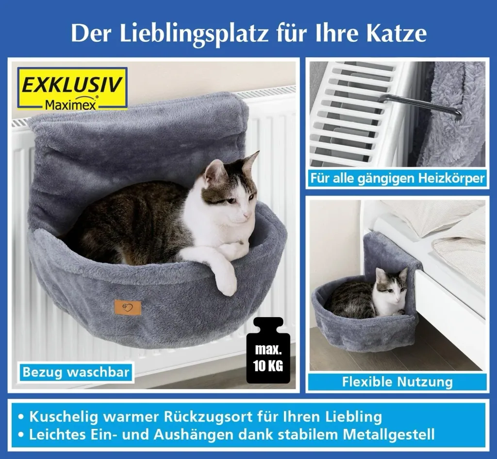 Katzen-Bett für die Heizung, Grau