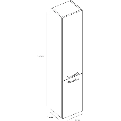 Shallow Bade Hoher Schrank links/rechts schwartz fsc