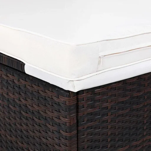 2-Personen-Liege polyrotan braun - creme 193 x 116 x 33cm