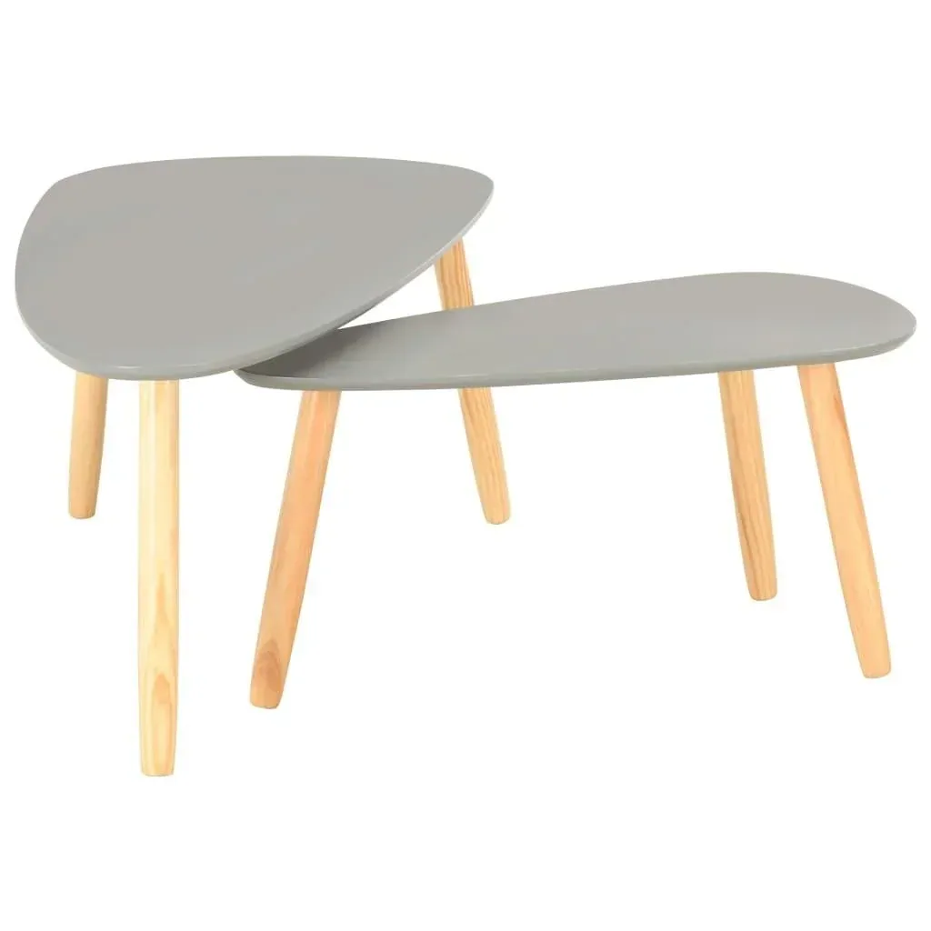 Couchtische 2tlg. massiv Kiefer grau