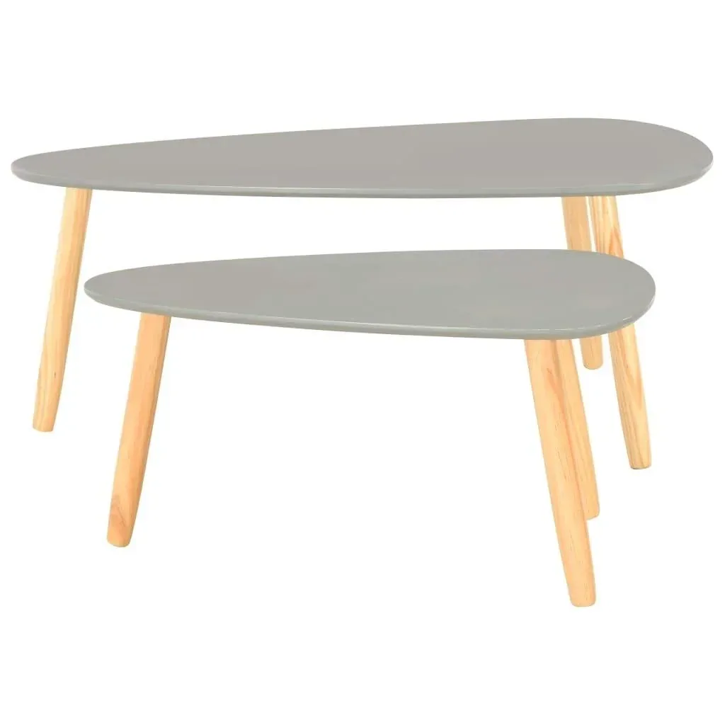 Couchtische 2tlg. massiv Kiefer grau