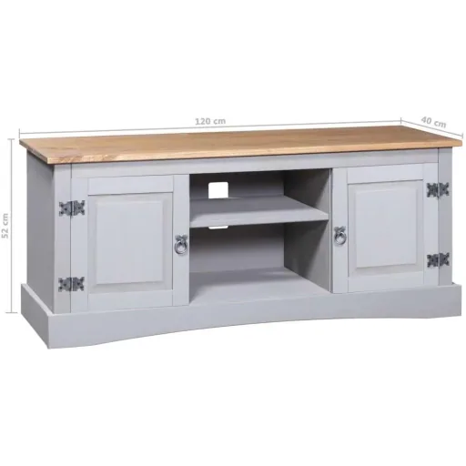 TV-Schrank 120x40x52 cm Mexikanische Kiefer Corona-Stil grau