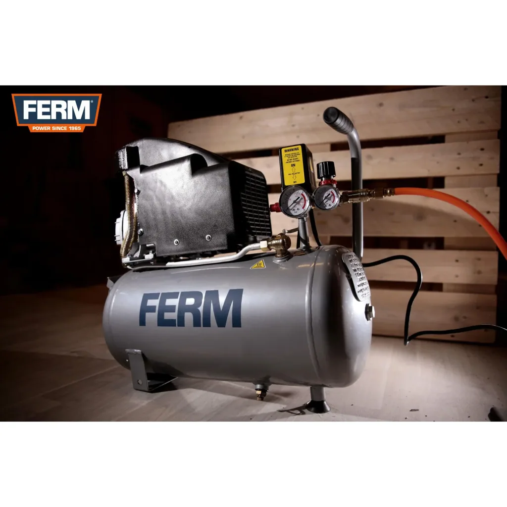 CRM1045 Kompressor - 1100W - 1.5 PS - 24 Liter - Max. 8 Bar - Inkl. 1/4 Inch universale Abkürzung und 2 Manometern