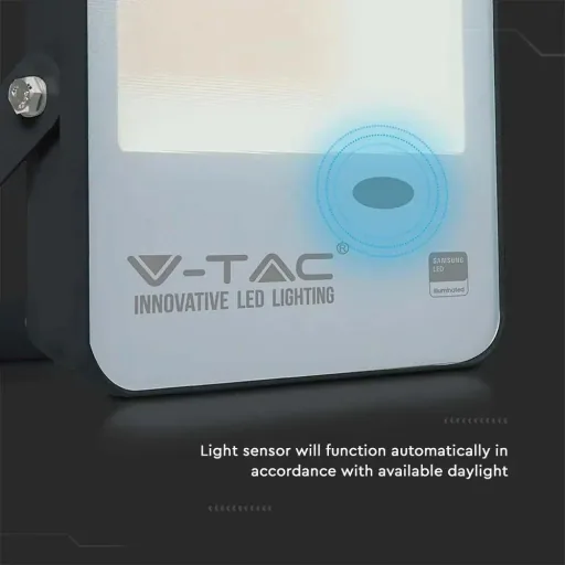 VT-37S LED-Scheinwerfer mit Tag/Nacht-Sensor - 30 W - 3000 Lm - 6400K - schwarz