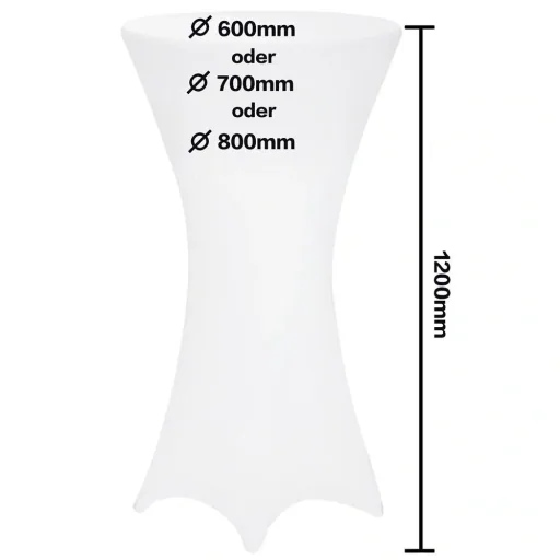 Stehtischabdeckung weiß Ø70cm
