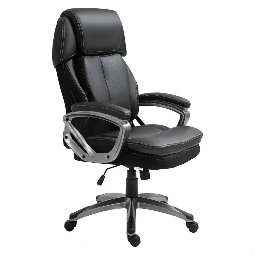 Bürostuhl Computerstuhl mit Wippenfunktion Kopfstütze ergonomischer Schreibtischstuhl drehbar höhenverstellbar Kunstlede