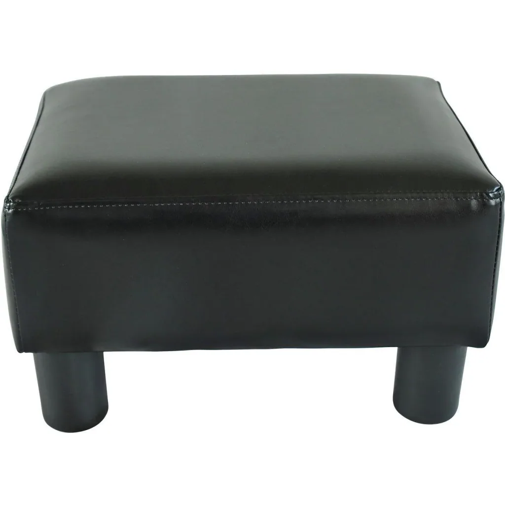 Fußhocker Sitzbank aus Kunstleder schwarz