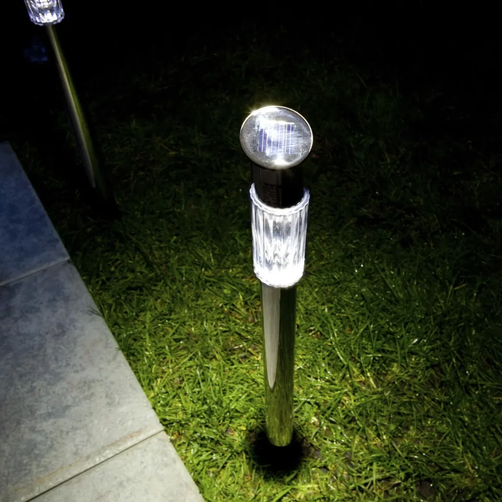 Solar-Gartenlampe, Edelstahl, 3er-Set