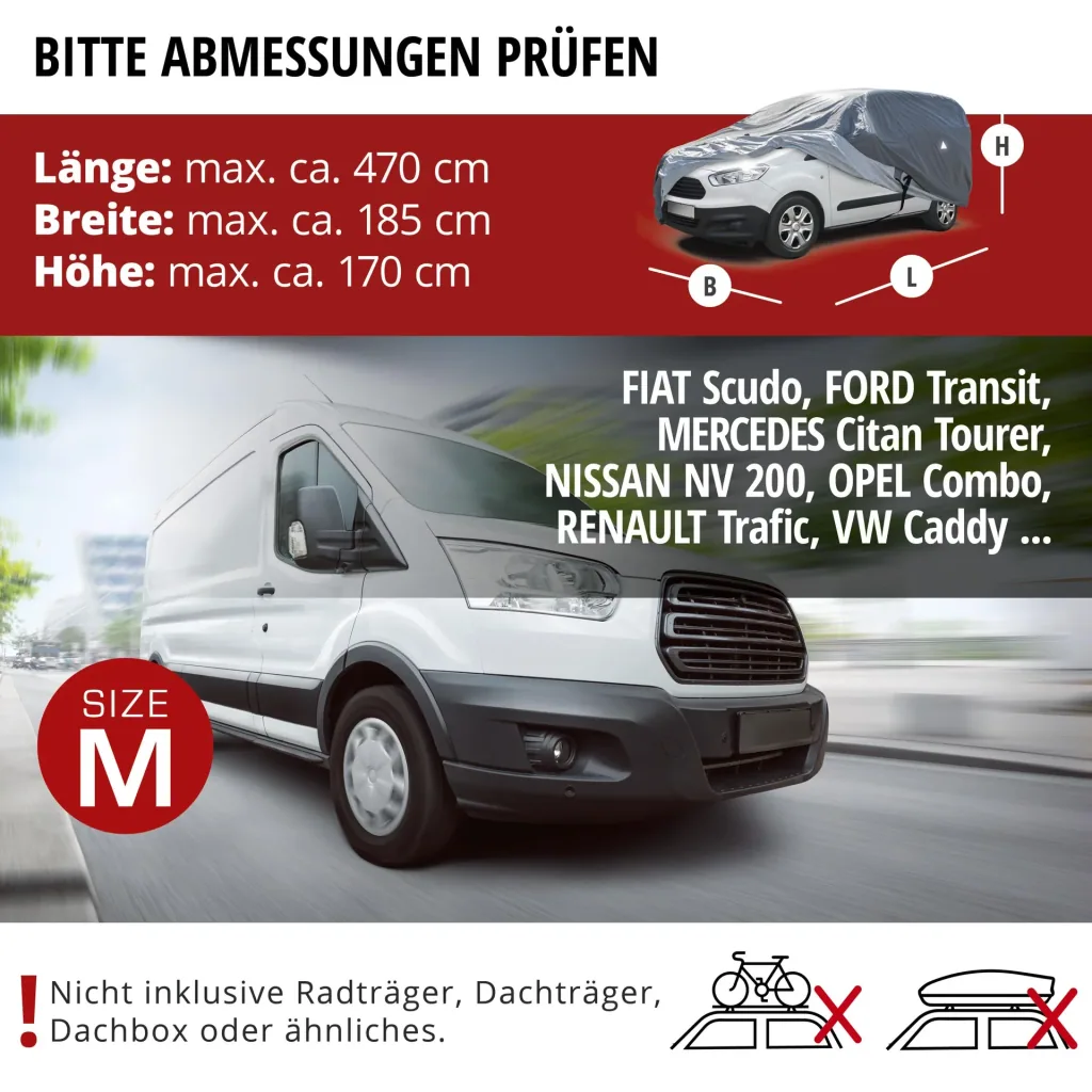 Autoplane All Weather Plus, Bus-Abdeckplane, Transporter-Abdeckung Größe M