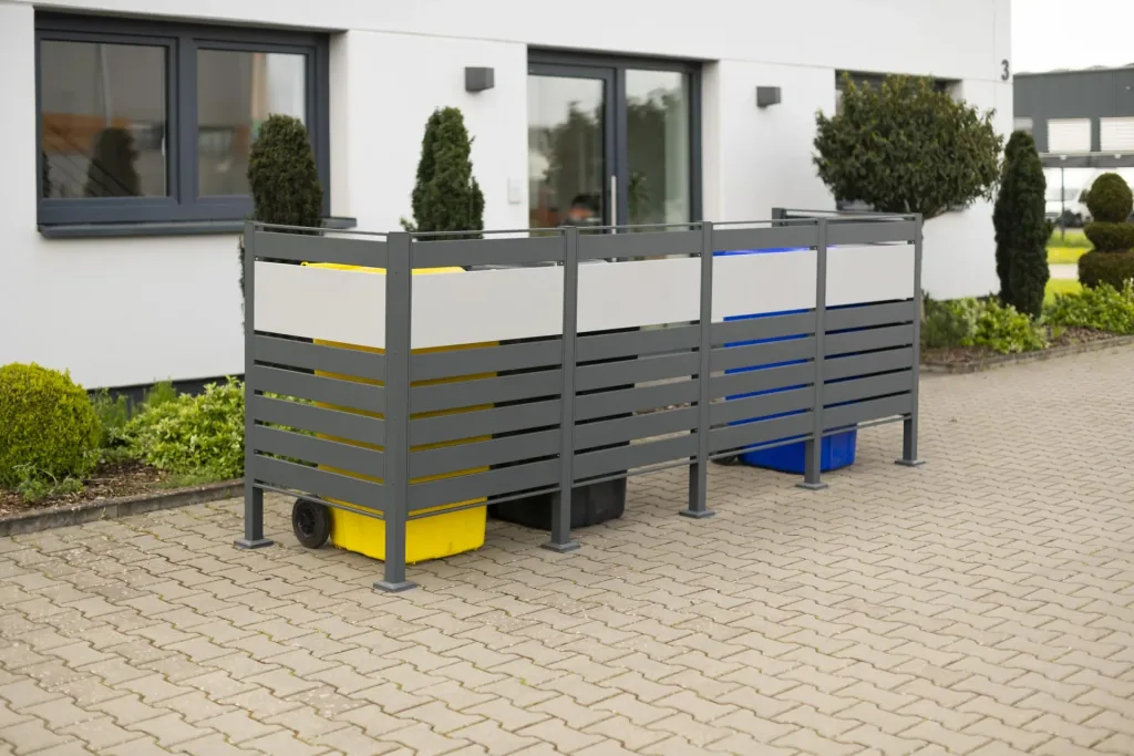 Mülltonnenverkleidung Planum 4er Box, 120 cm, antharzit