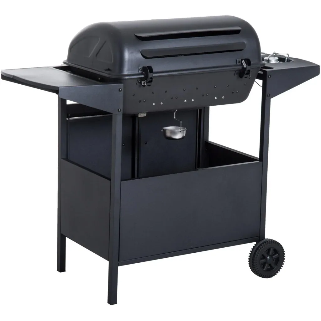 Gasgrill Grillwagen Außenküche Standgrill BBQ mit 4 x Brenner Thermometer Edelstahl 122 x 55 x 98 cm
