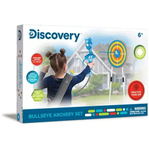 Discovery Kids Bullseye Bogenschießset mit LED-Licht zum Zielen - enthält 4 Pfeile und 1 Bogen - Köcher mit Riemen
