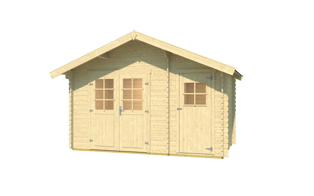 Gartenhaus 253 Gr.1, 420 x 260 x 270 cm Wandstärke 28 mm, Doppeltür, mit 2. Raum Einzeltür