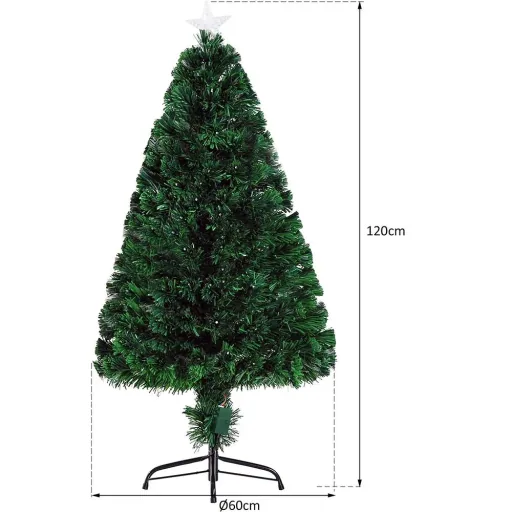 Weihnachtsbaum Tannenbaum 130 LEDs Stern Grün H120cm
