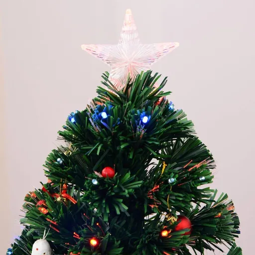 Weihnachtsbaum Tannenbaum 130 LEDs Stern Grün H120cm