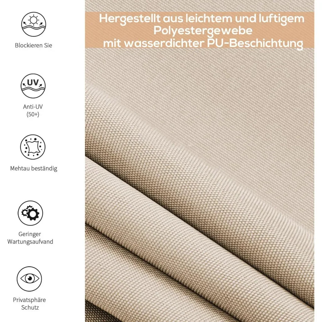 Senkrechtmarkise mit Handkurbel grau