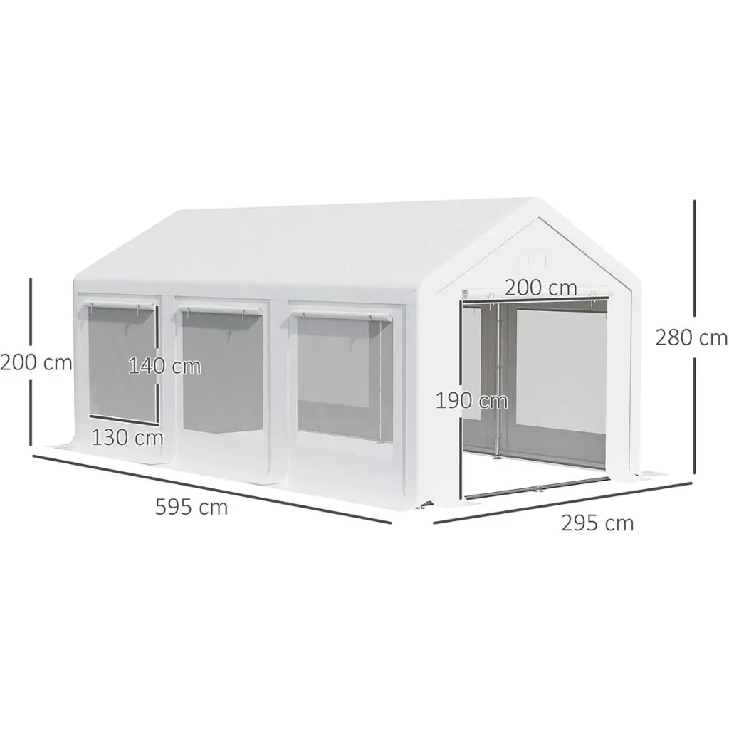 Pavillon 6 x 3 M - weiß