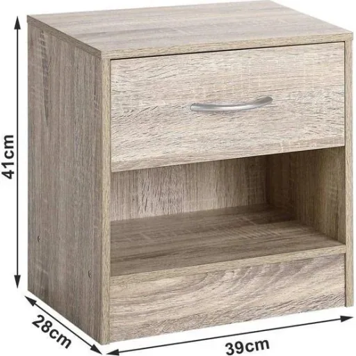 Nachttisch Eiche-Look 39x28x41cm