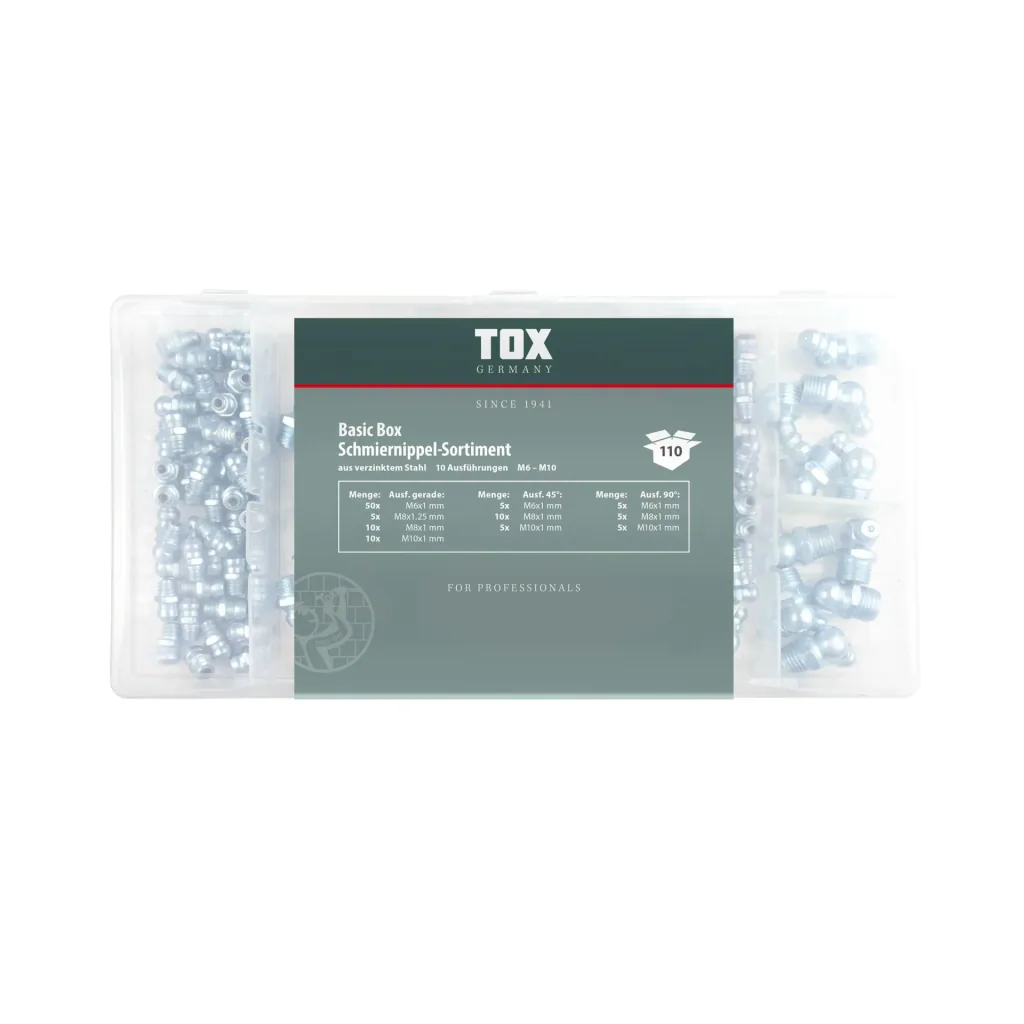 Schmiernippel - Sortiment Basic Box 110-teilig