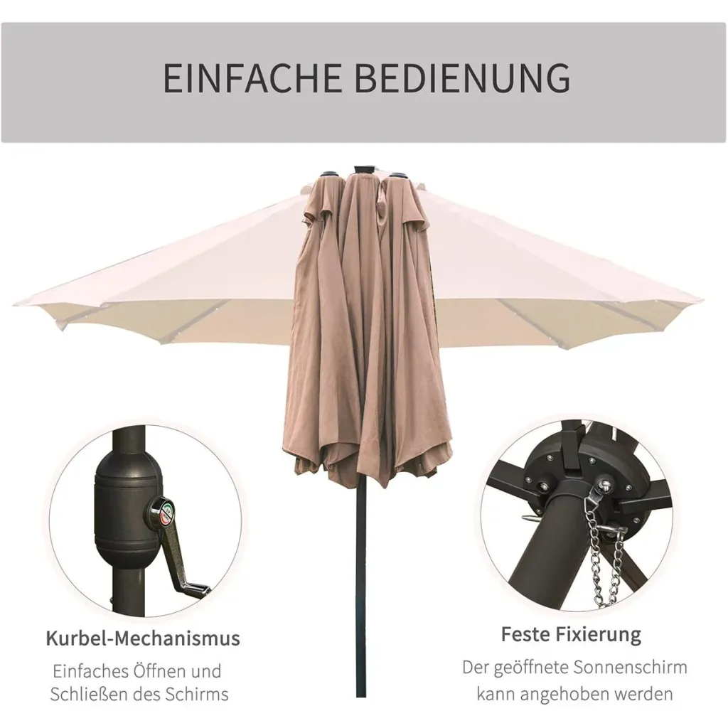 Sonnenschirm mit LED Doppelsonnens
