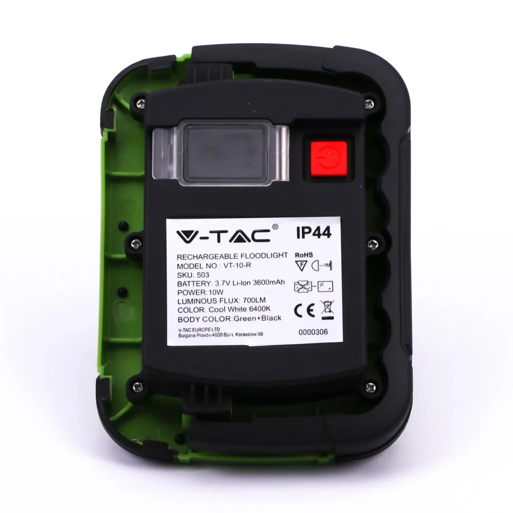 VT-10-R Gebäudeleuchte / Arbeitsleuchte - Wiederaufladbar - 10W - 6400K - Grün