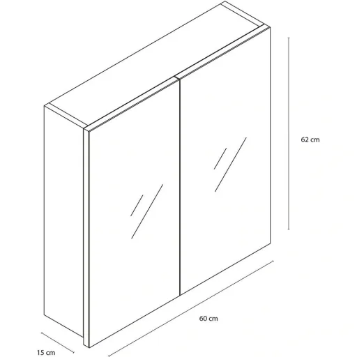 Concept Spiegelschrank 60cm gris fsc