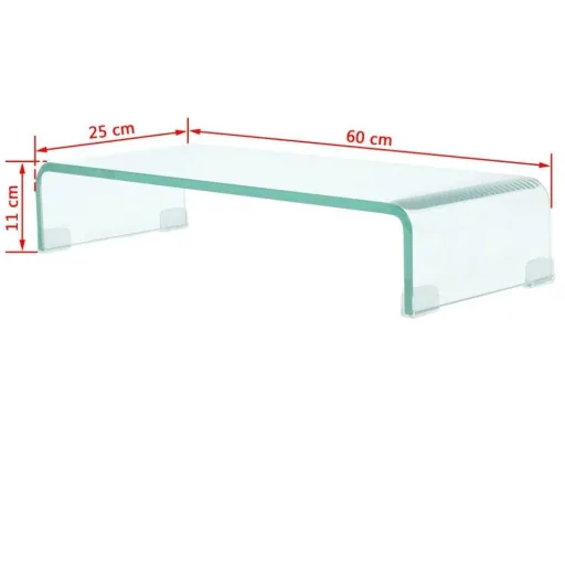 TV-Schrank/Monitorständer transparent 60x25x11 cm Glas