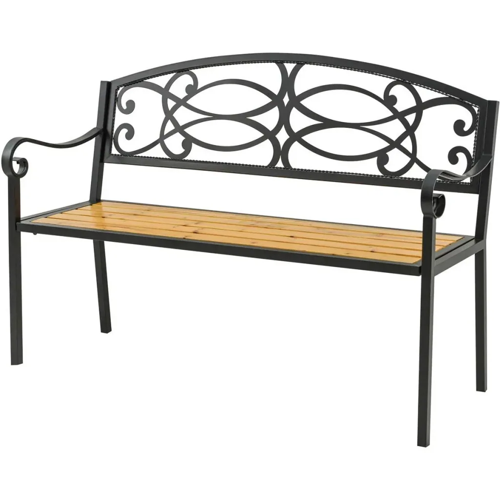 Gartenbank 2-Sitzer Vintage - Stahl/Holz - 127 x 52 x 88 cm