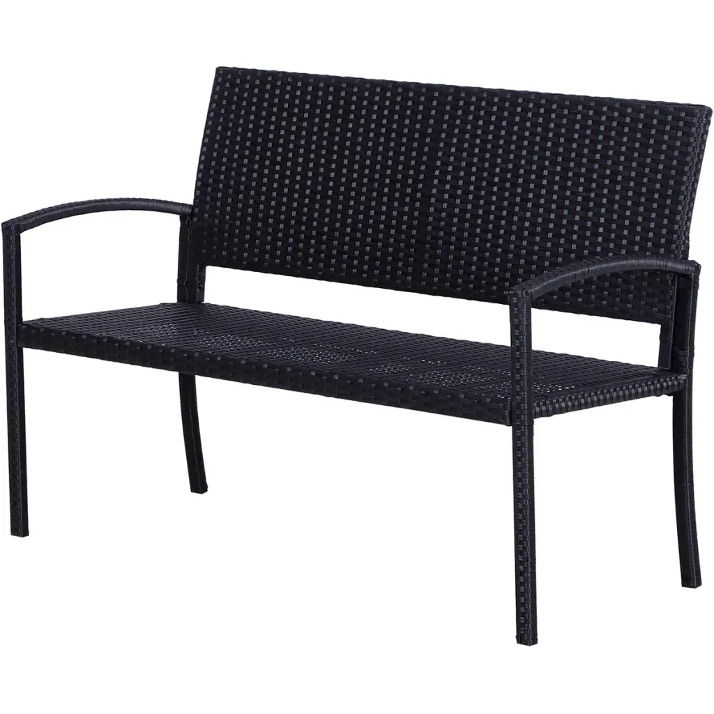 Polyrattan Gartenbank schwarz