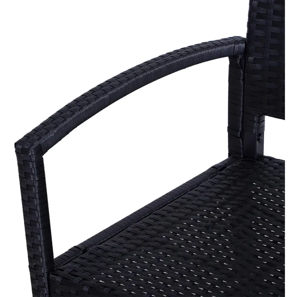 Polyrattan Gartenbank schwarz