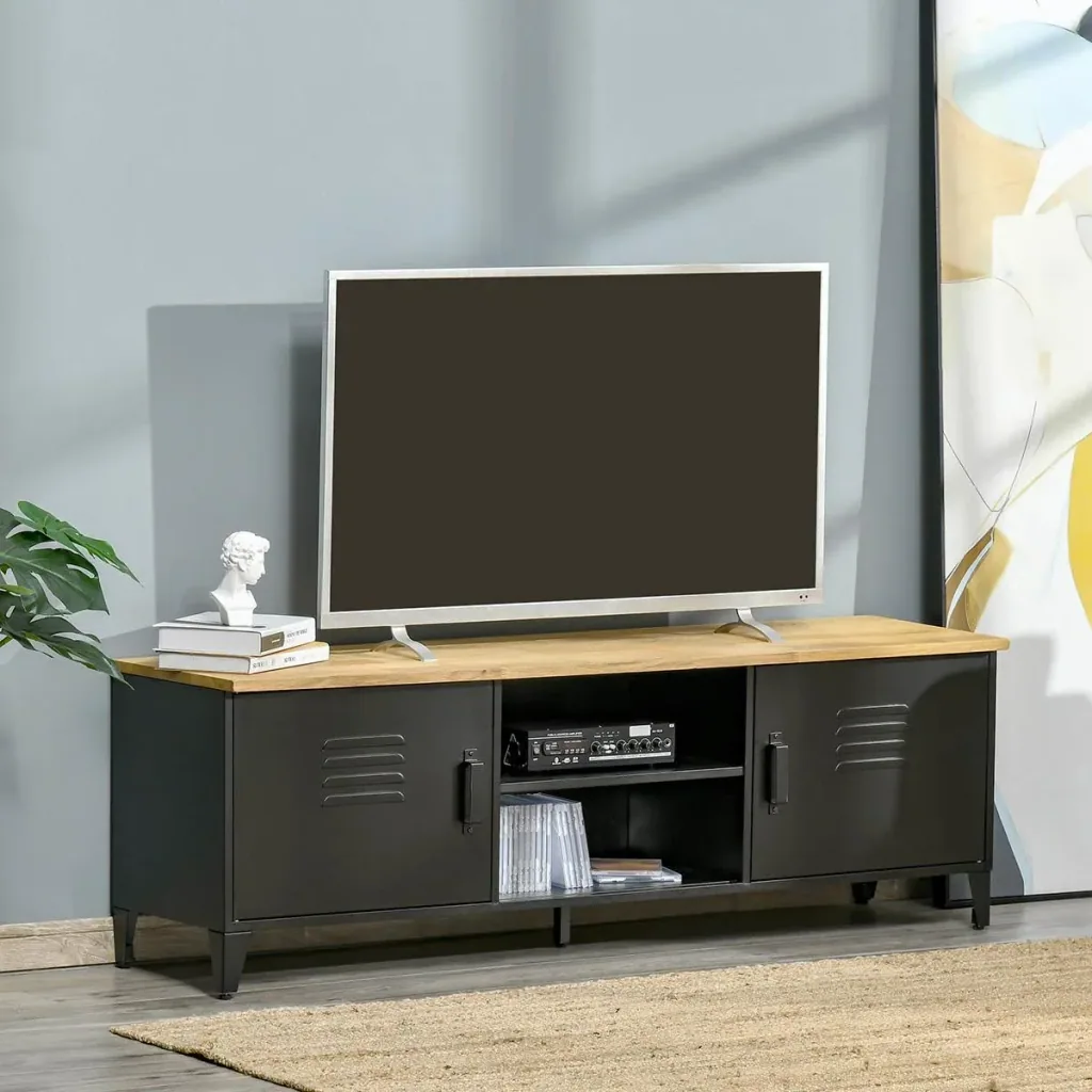 TV Schrank Fernsehschrank Fernsehtisch TV Lowboard Kommode für Fernseher kleiner als 55" mit 2 Türen Regal Wohnzimmer Sc