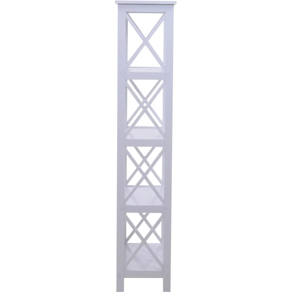 Standregal Bücherregal Dekoregal 4 Fächer offen MDF Weiß 70 x 30 x 145,3 cm
