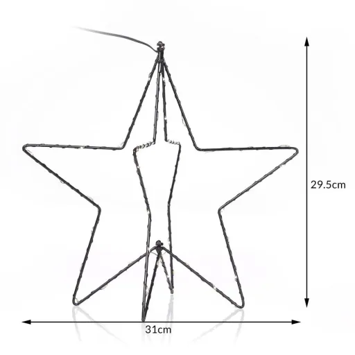 Weihnachtsbeleuchtung / Weihnachtsfigur - Stern - Sternschnuppe - Warmweiß - 3D-Effekt - LED