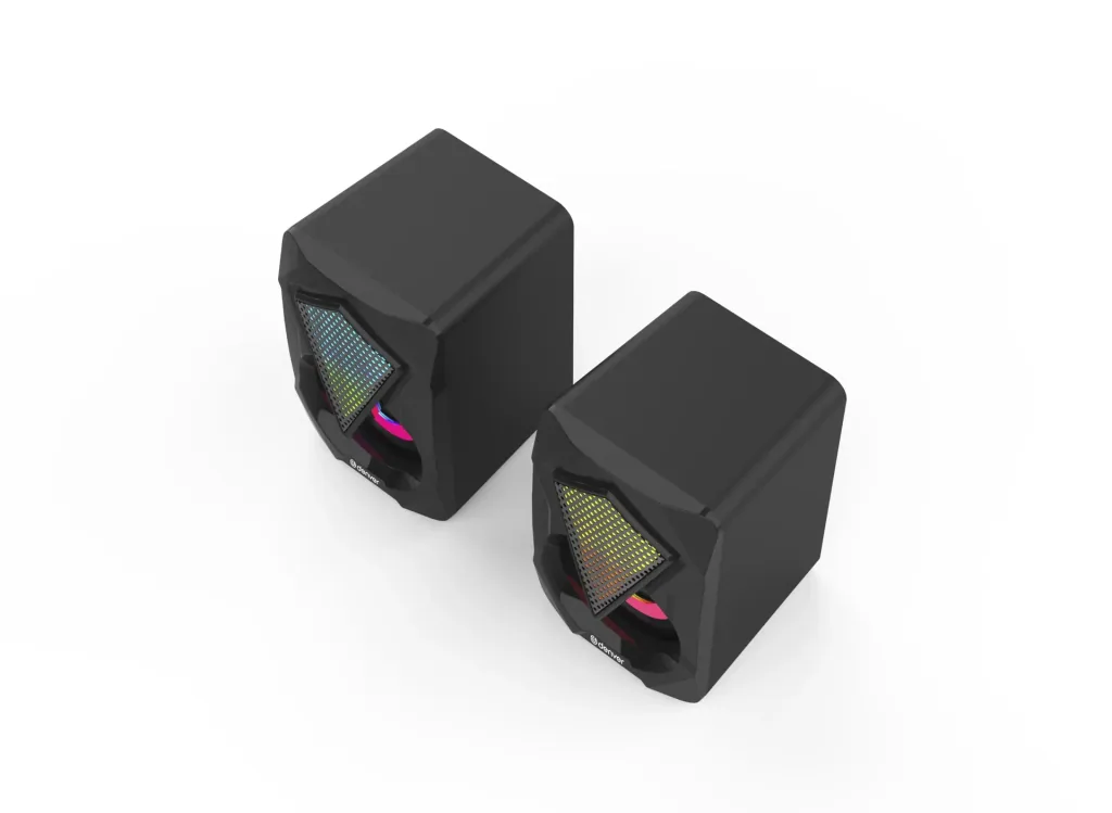 2.0 Gaming Lautsprecher mit RGB Licht und USB Stromversorgung