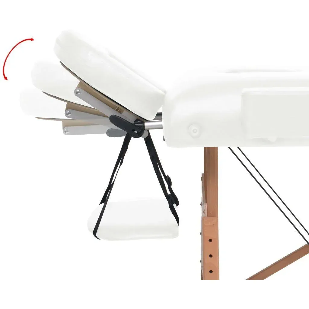 Massageliege 10 cm dick 2 Zonen klappbar weiß