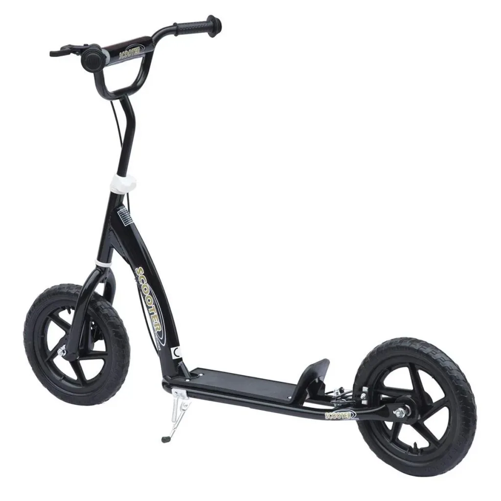 Kinderroller Scooter Tretroller Cityroller Kinder Roller Kickboard 12 Zoll Schwarz 120 x 52 x 80-88 cm
