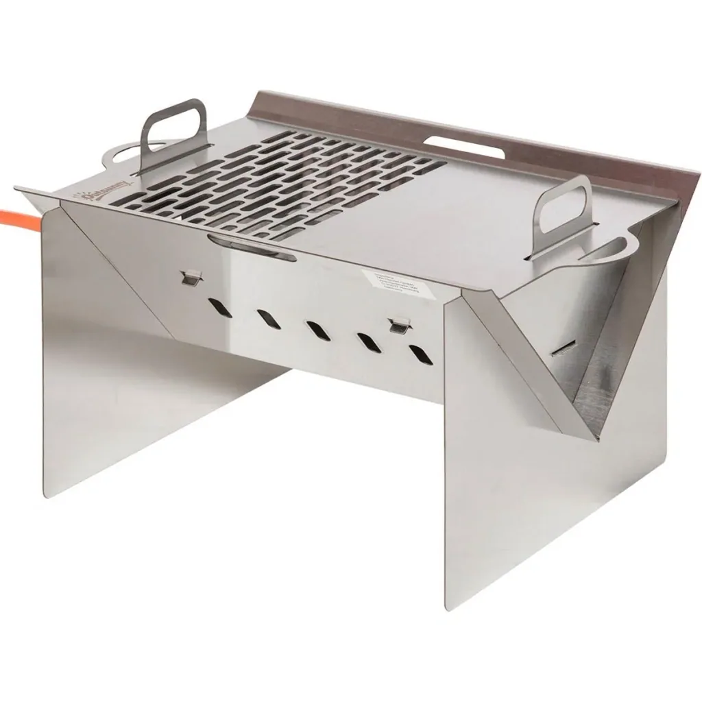 Tischgrill mit Piezo-Zündung - Edelstahl - 52 x 40 x 31 cm