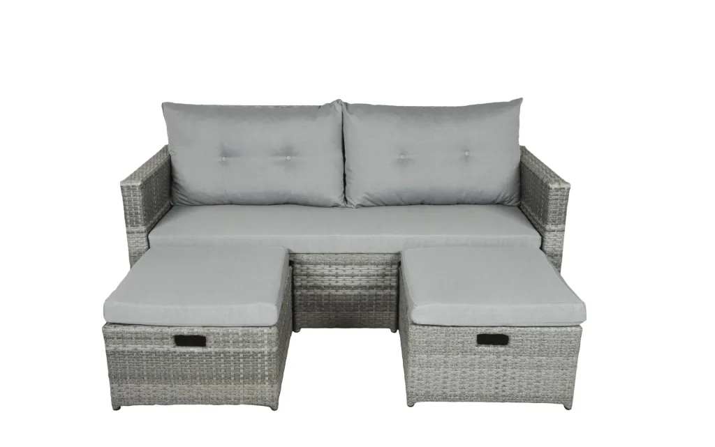 Lounge-Sofa MALTA, Aluminium, Kunststoffgeflecht halbrund 8 mm
