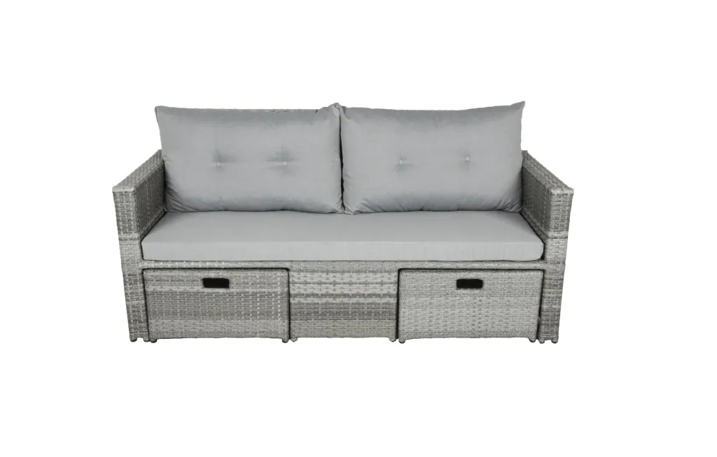 Lounge-Sofa MALTA, Aluminium, Kunststoffgeflecht halbrund 8 mm